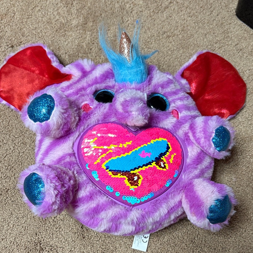 Plush Elephant Toy with Heart Design